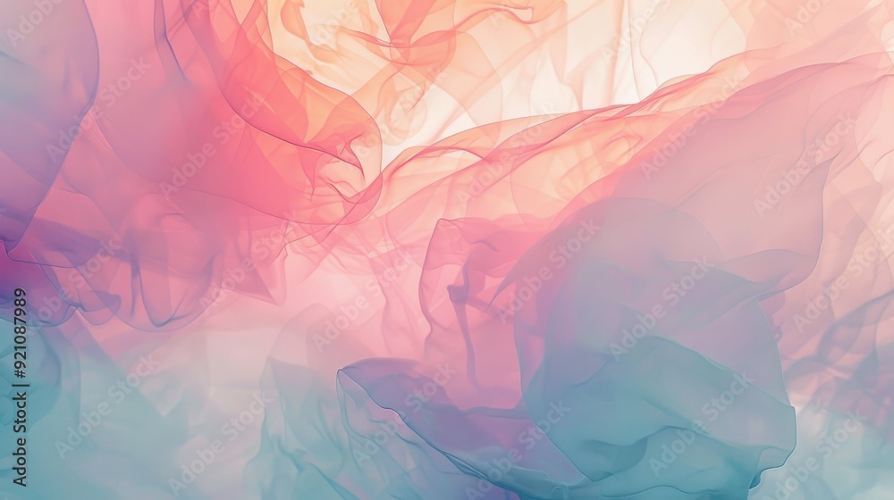 Fototapeta premium Abstract Flowing Fabrics in Soft Pastel Colors