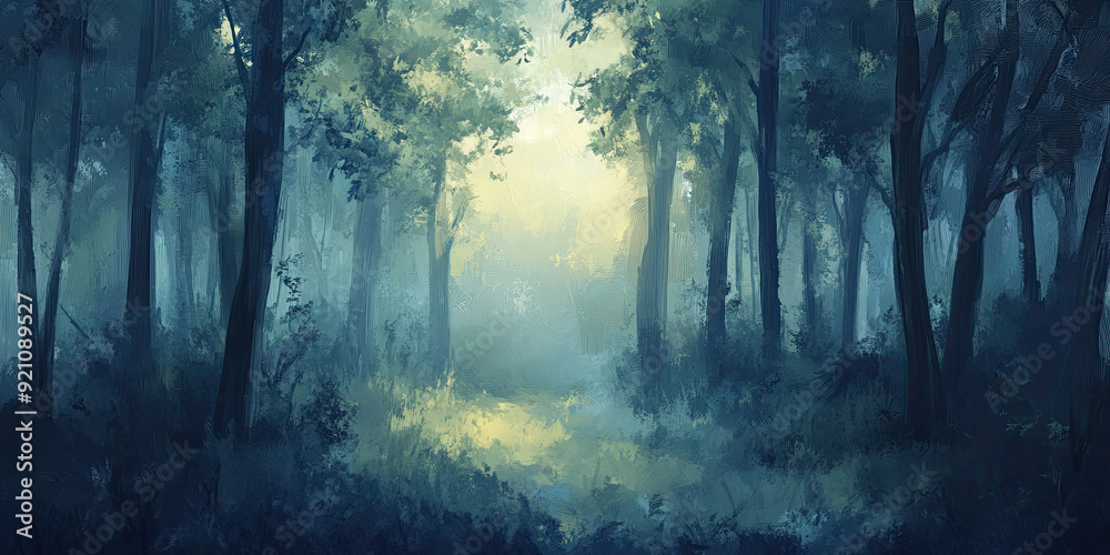 Forest background illustration art, artistic woodland abstract style, nature cubism Impressionism artwork woods tree patterns, generated ai Forest background illustration art, artistic woodland abstract style, nature cubism Impressionism artwork woods tree patterns, generated ai