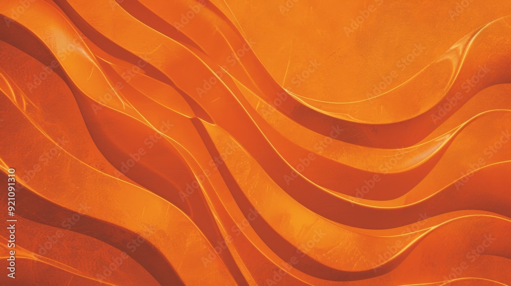 Abstract orange waves pattern on a textured background