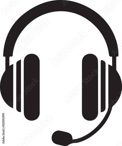 Headphone Icon Silhouette Vector Art Illustration. EPS File