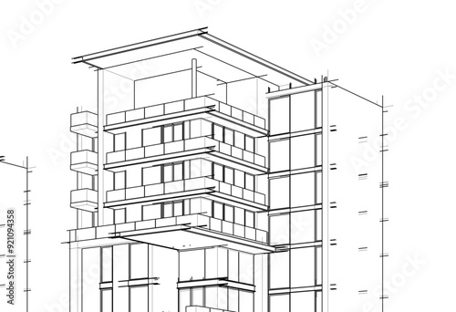 architectural sketch of a building