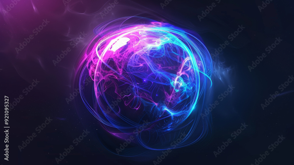 futuristic abstract neon energy ball with glowing lines futuristic abstract neon energy ball with glowing lines