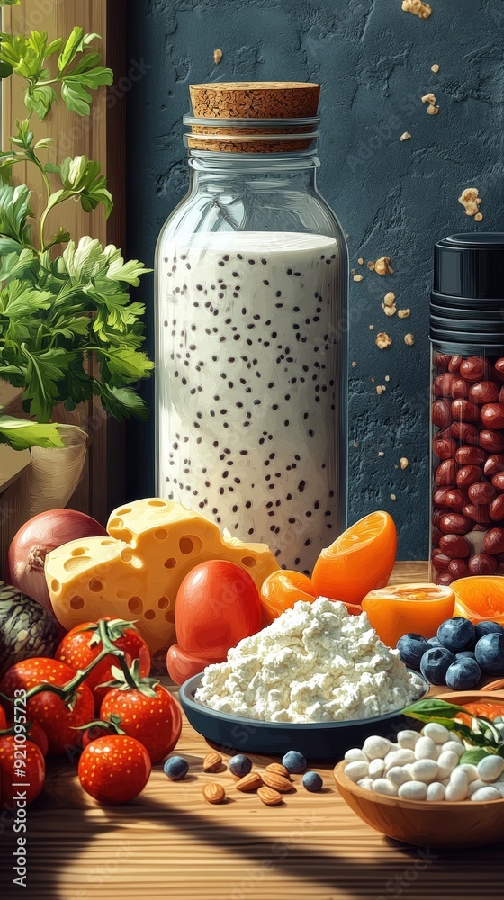Post-workout recovery foods, protein, carbs, flat design illustration Post-workout recovery foods, protein, carbs, flat design illustration