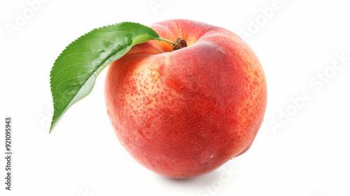 Peach isolated on white background. Food for vegetarian and vegan diet. photo