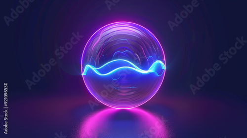 futuristic abstract neon energy ball with glowing lines