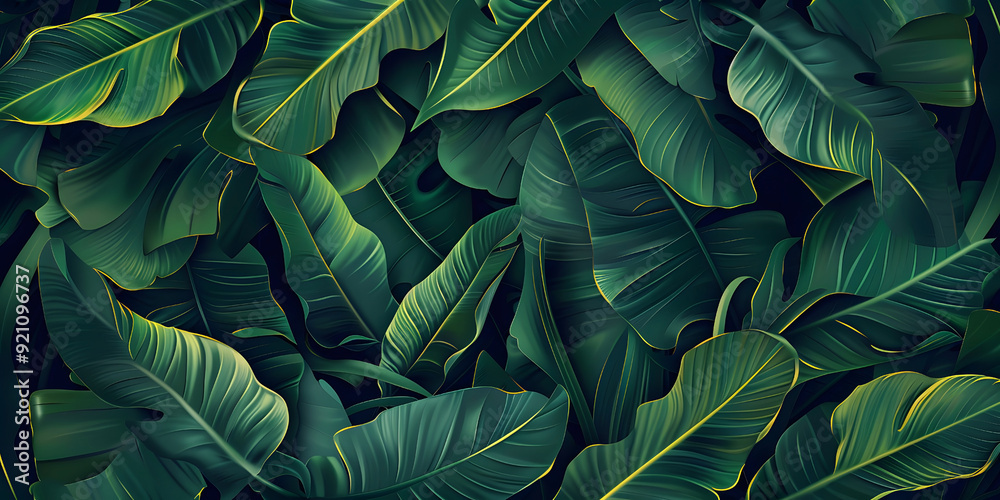 Bright and Bold Tropical Leaf Background Bright and Bold Tropical Leaf Background