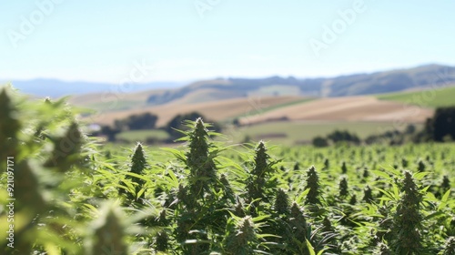 Cannabis Plants Growing in Scenic Rolling Hills