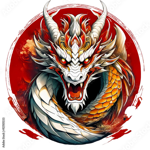 Obraz na płótnie Wild angry animal pugnacious combative motivational sport logo - dragon w salonie