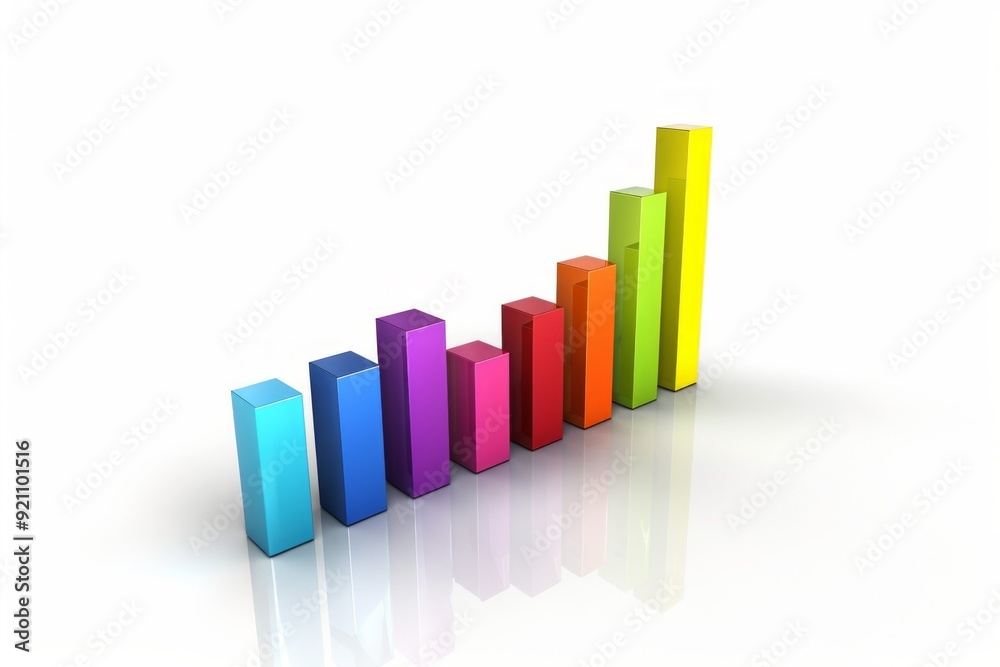 3D, bar graph, white background 3D, bar graph, white background