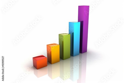 3D, bar graph, white background