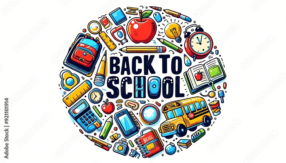 Fototapeta premium Back to school background design -poster, Vector illustration, image, background-back to school