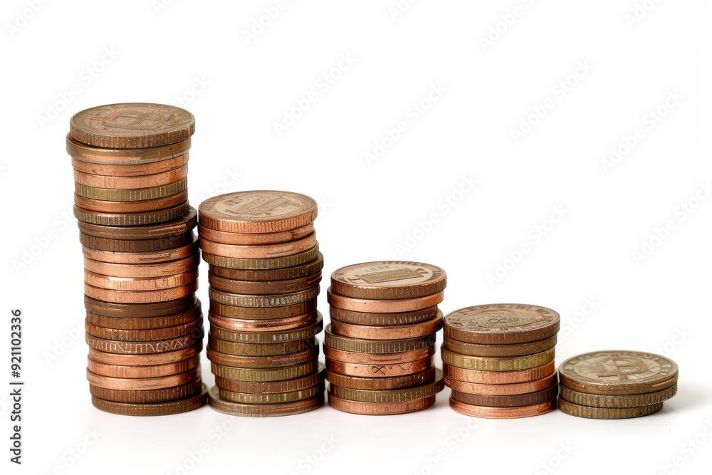 stack of coins white background stack of coins white background