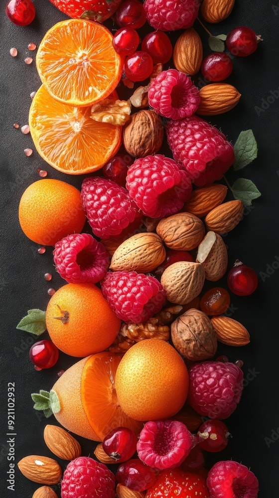 Heart-healthy snack ideas, nuts, fruits, flat design illustration Heart-healthy snack ideas, nuts, fruits, flat design illustration