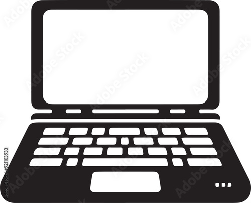 Laptop Vector Icon, Laptop Silhouette Design. EPS File 