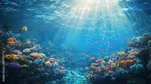 Wallpaper Mural Underwater Scene with Colorful Coral Reef and Fish Torontodigital.ca