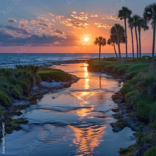 sunset over the sea