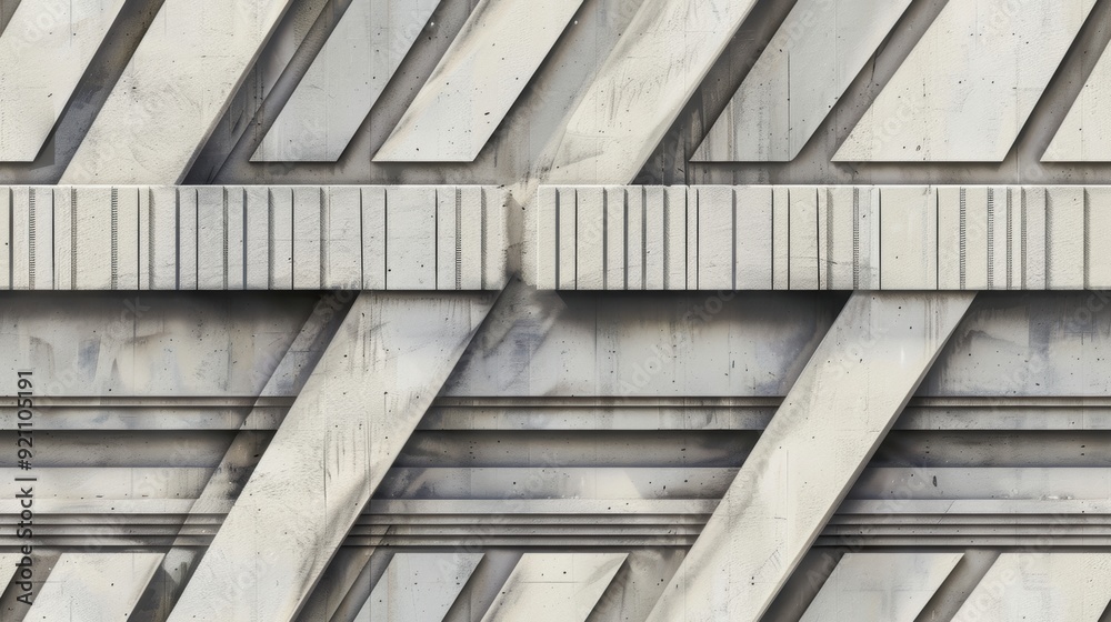 Fototapeta premium Sci-fi concrete walls with clear line patterns