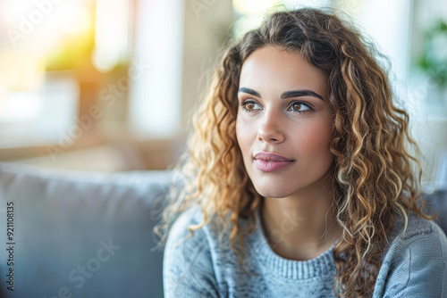 Empowered Female Entrepreneur in Therapy Trusting Session with Psychologist in Bright Cozy Office Setting