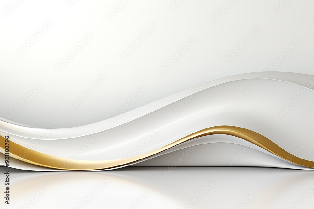 Abstract white and gold wave background.
