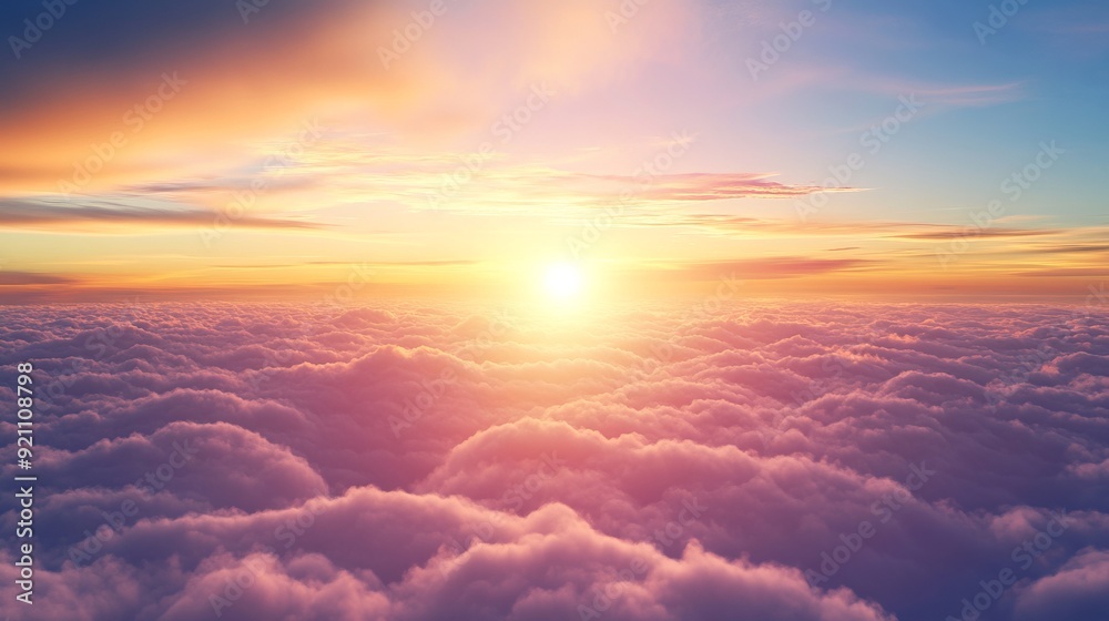 Serene Sunset Above the Clouds Serene Sunset Above the Clouds