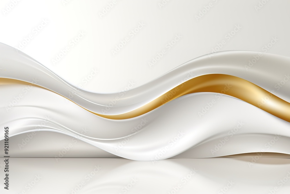 Abstract white and gold wave background. Abstract white and gold wave background.
