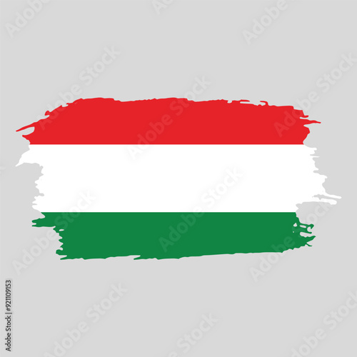 Free Download Brush painted national emblem of Hungary country on white background - GFXLoad