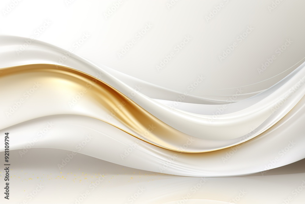 Abstract white and gold wave background. Abstract white and gold wave background.