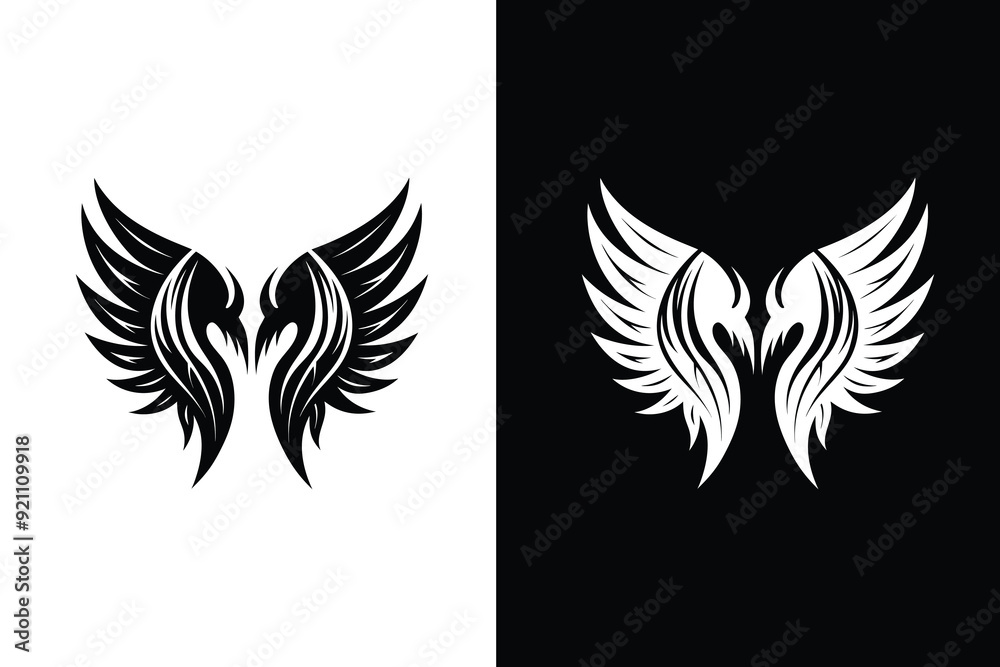 Obraz premium Wings tattoo design illustration Silhouette