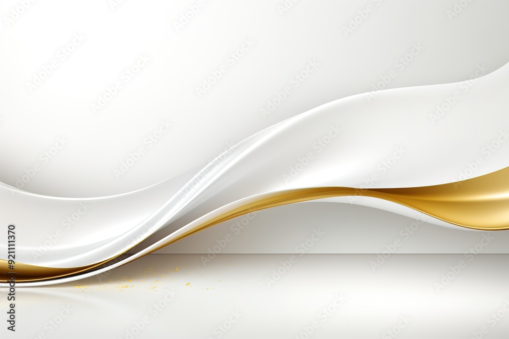 Abstract white and gold wave background. Abstract white and gold wave background.