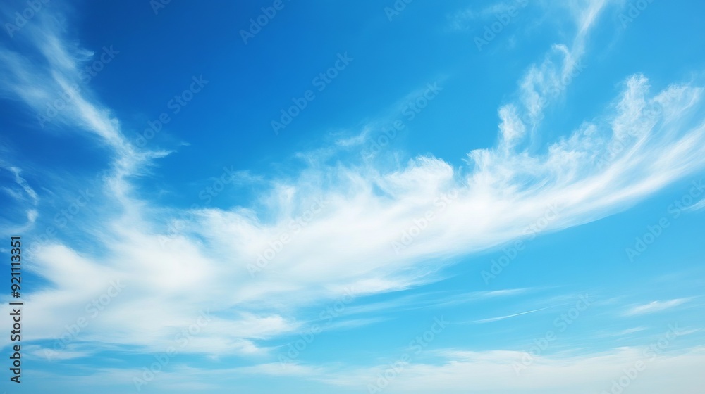 Serene Blue Sky with Wispy Clouds Serene Blue Sky with Wispy Clouds