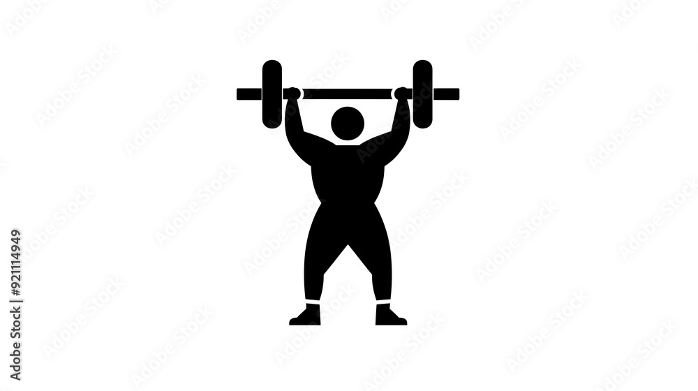 Empowerment in Progress - Black and White Emoji Symbol of Person Lifting Weights Empowerment in Progress - Black and White Emoji Symbol of Person Lifting Weights