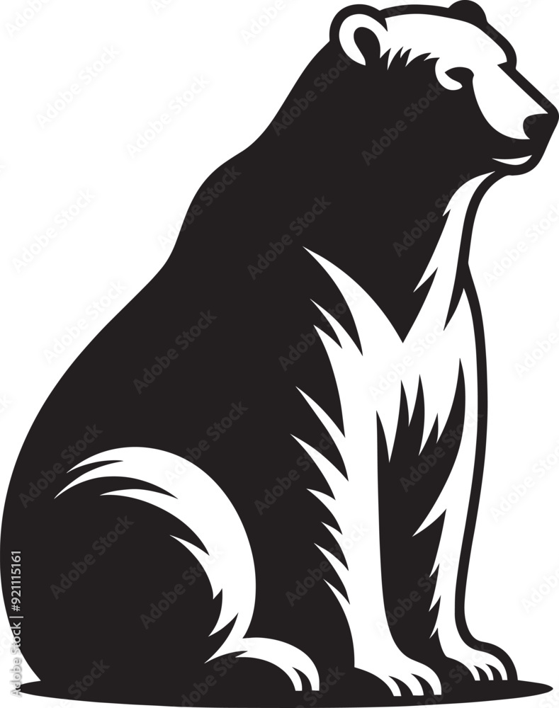 Obraz premium Polar bear Silhouette vector illustration isolated on white background