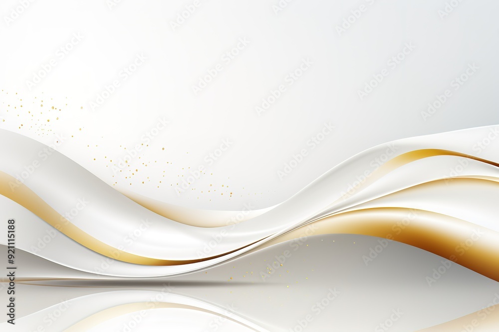 Abstract white and gold wave background. Abstract white and gold wave background.