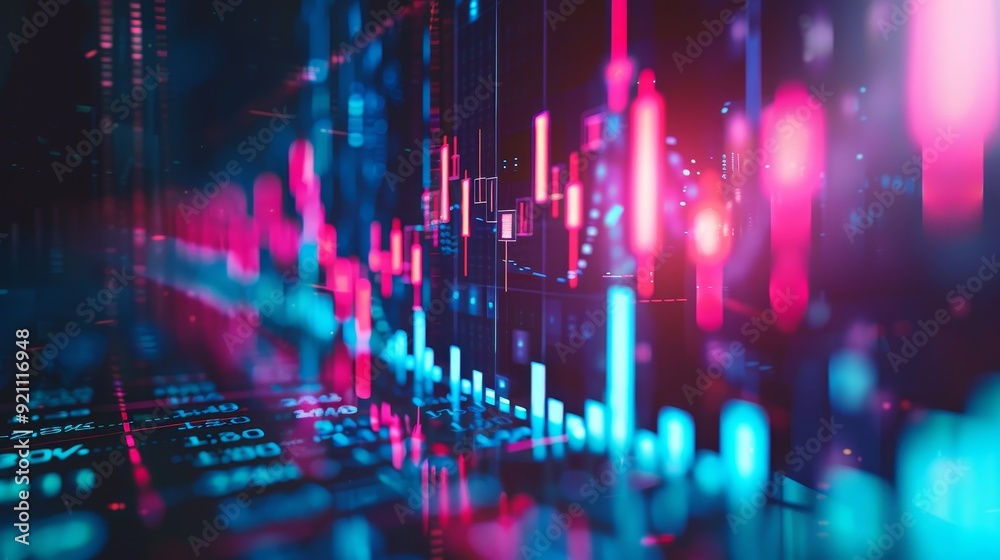 Financial Growth Concept with Upward Arrows and Detailed Candlestick Chart Analysis Financial Growth Concept with Upward Arrows and Detailed Candlestick Chart Analysis
