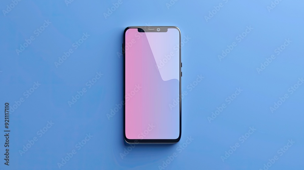 Smartphone Mockup with Pink Gradient Screen Smartphone Mockup with Pink Gradient Screen