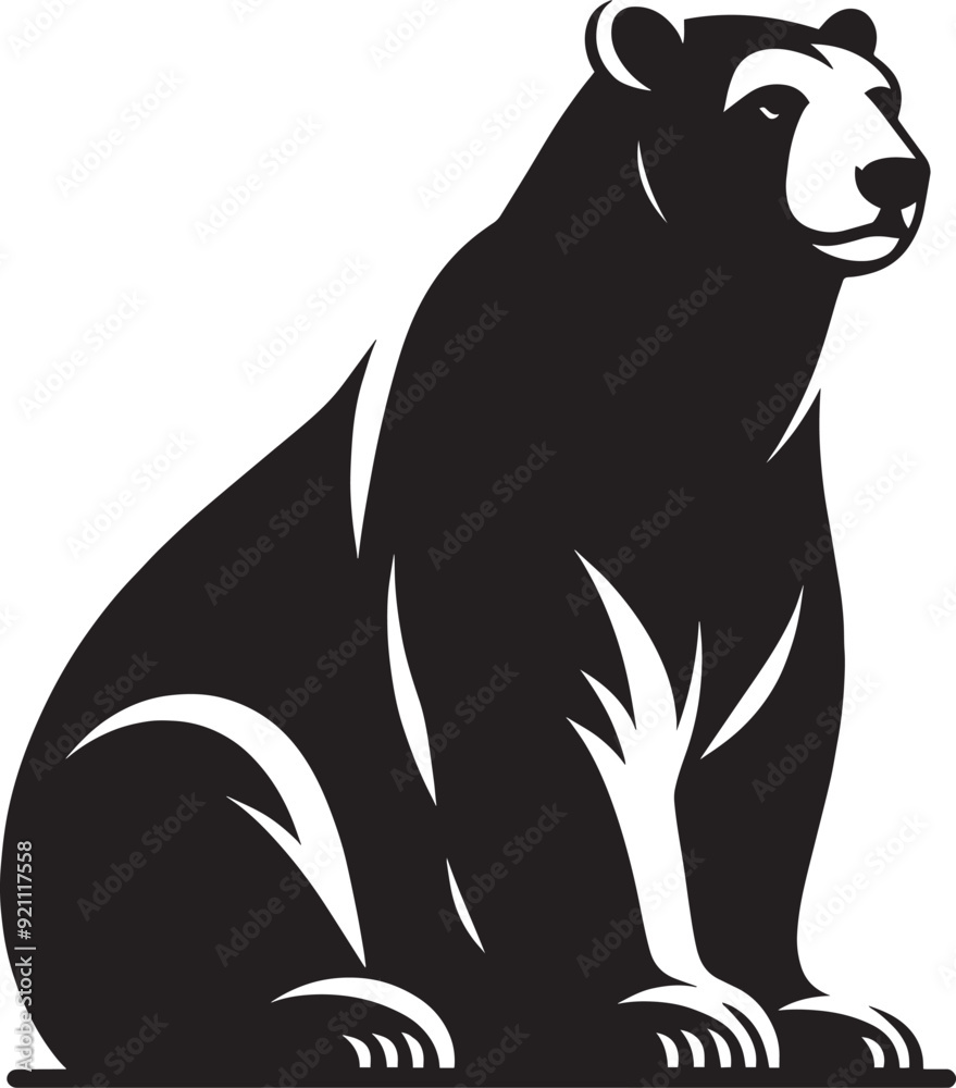 Polar bear Silhouette vector illustration isolated on white background Polar bear Silhouette vector illustration isolated on white background