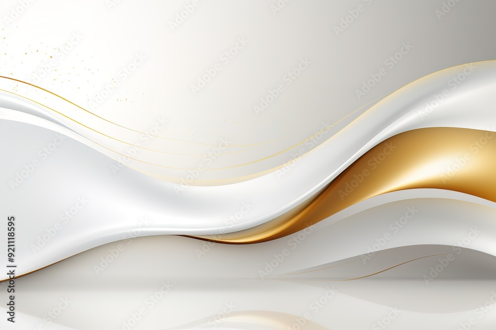 Abstract white and gold wave background. Abstract white and gold wave background.