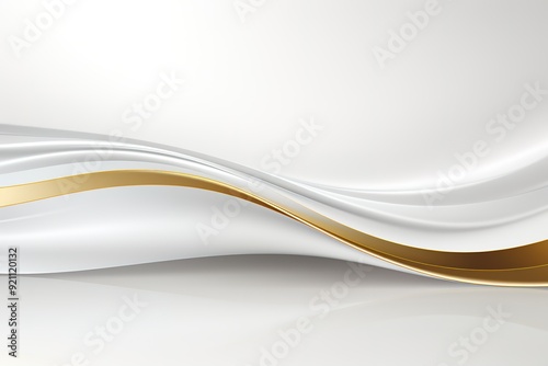 Abstract white and gold wave background.