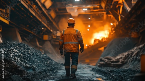 Steel Mill Worker Walking photo