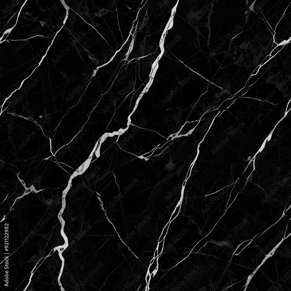 A texture of black marble with rich, deep grey hues and white veins. A texture of black marble with rich, deep grey hues and white veins.
