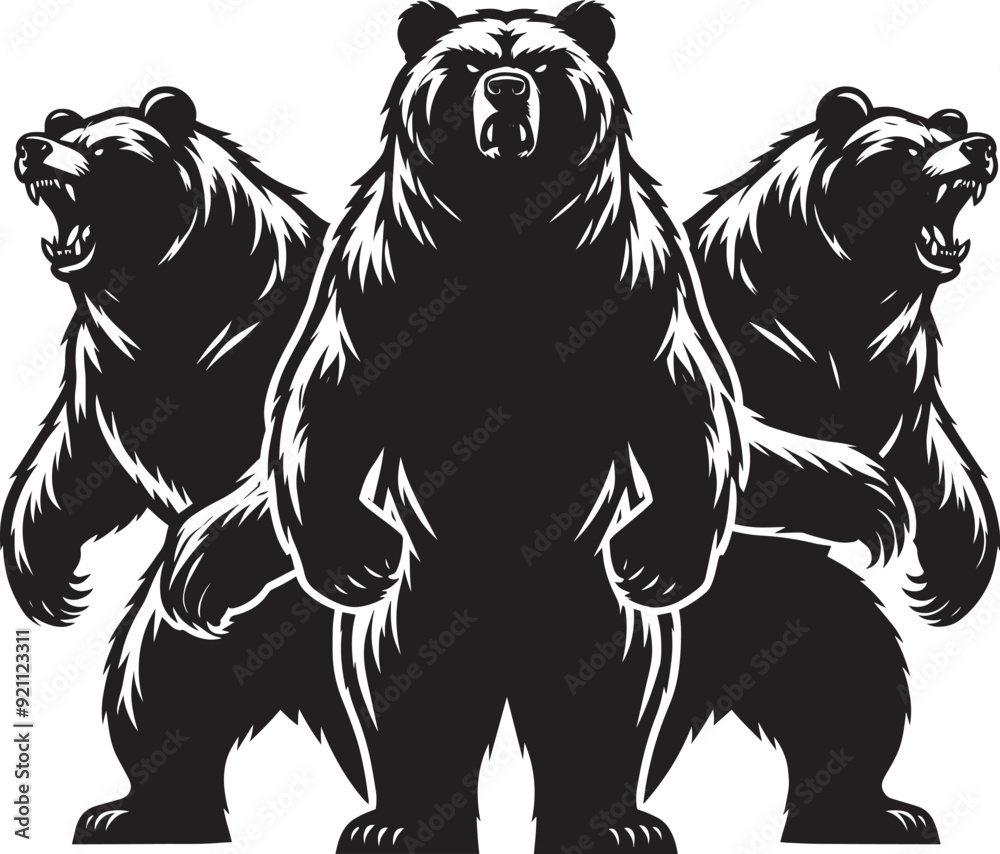 Obraz premium Polar bear Silhouette vector illustration isolated on white background