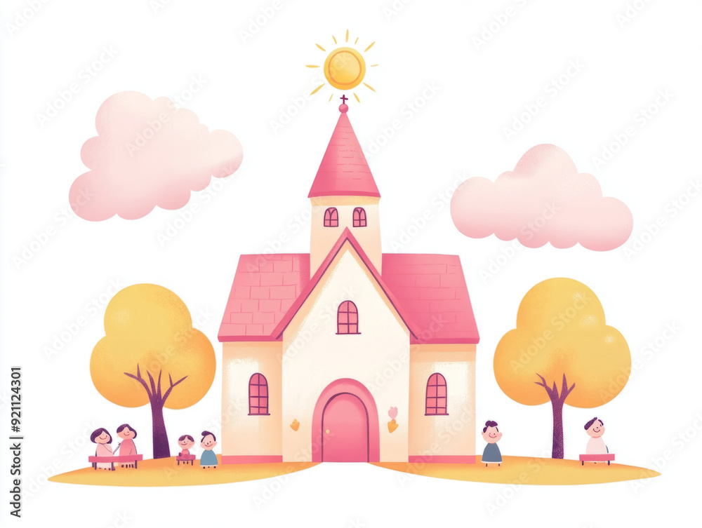 cartoon church cartoon church