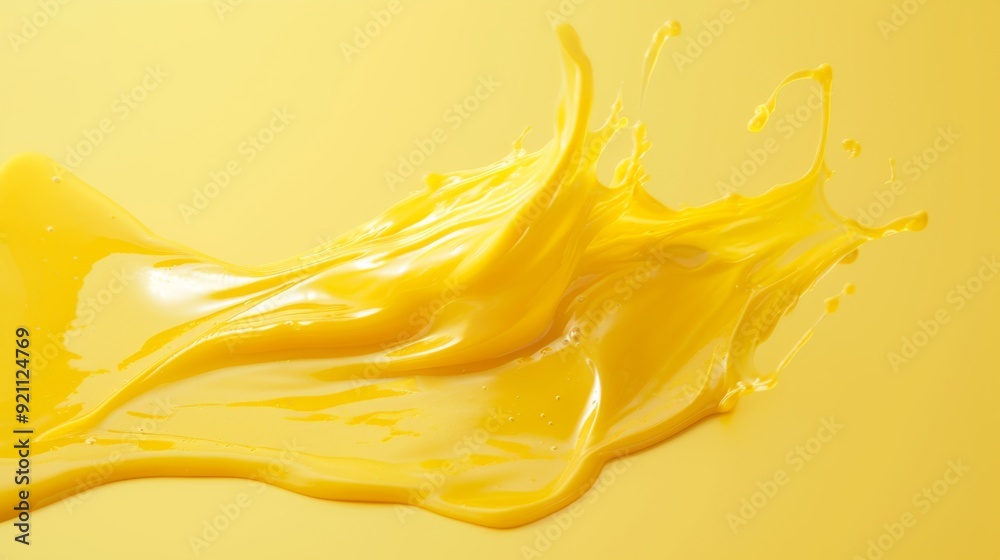 Fototapeta premium Transparent yellow cream on a clean background