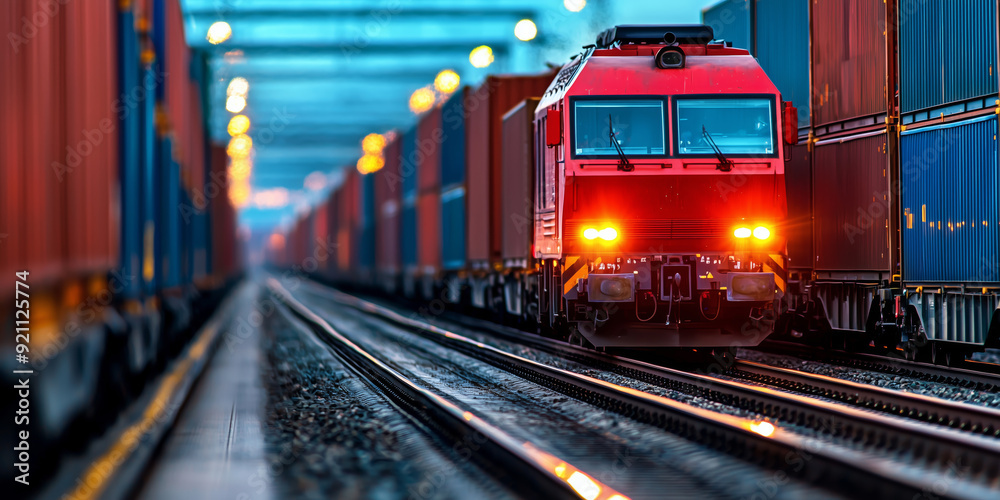 Fototapeta premium freight railway terminal, Cargo inspection