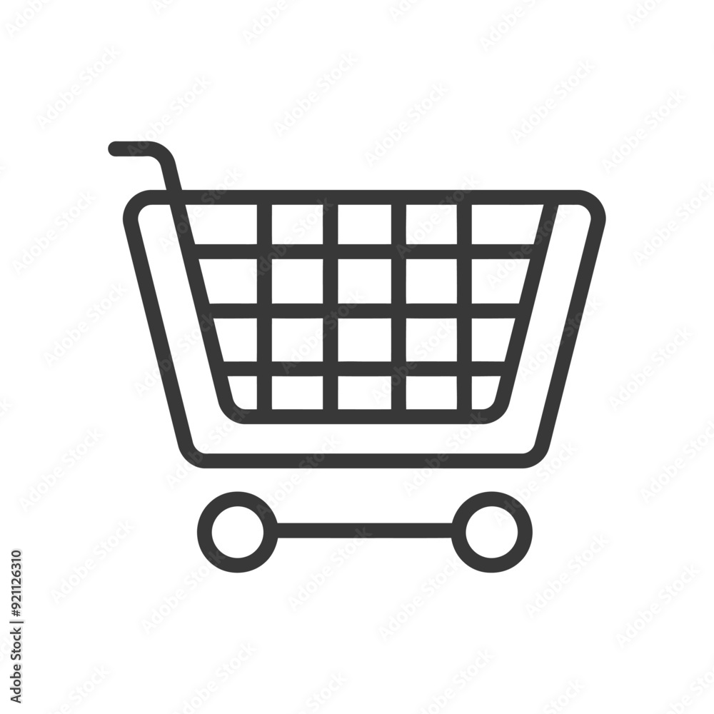 Outline Illustration of a Shopping Cart Outline Illustration of a Shopping Cart