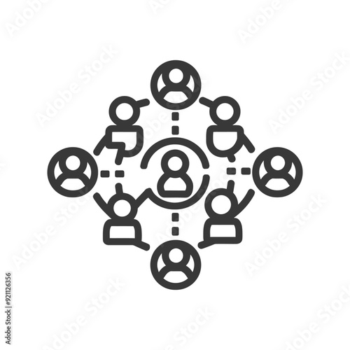 Network of connected people icons representing communication and collaboration