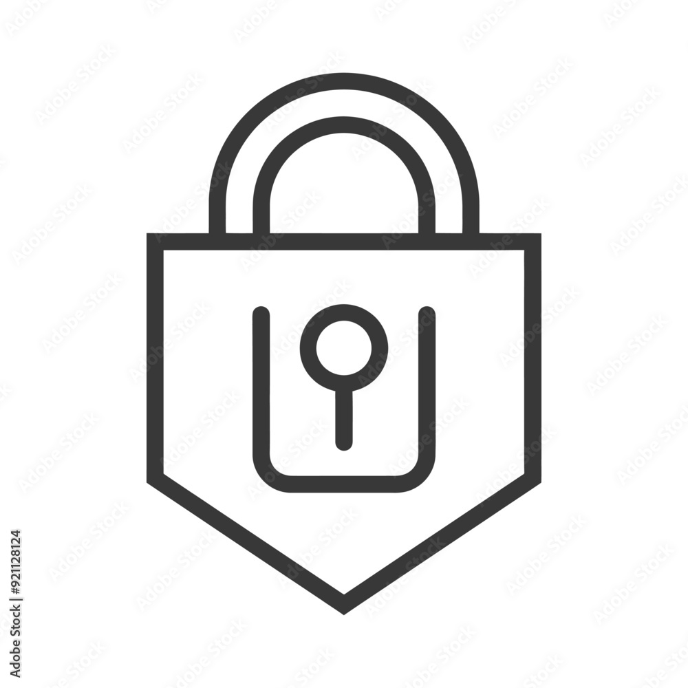 Outline illustration of a padlock with a keyhole Outline illustration of a padlock with a keyhole