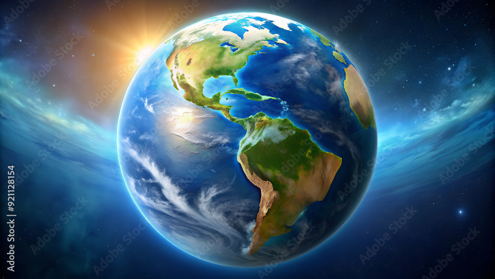 Earth in space.
Earth in space.