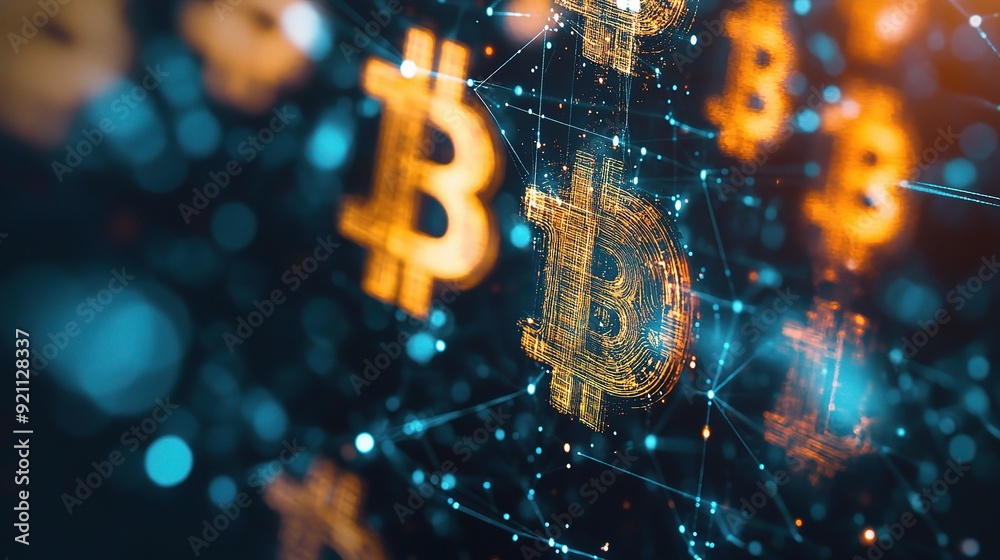 Bitcoin Network Connections: A golden Bitcoin symbol shines within a network of digital connections, representing the future of finance and the power of cryptocurrency. Bitcoin Network Connections: A golden Bitcoin symbol shines within a network of digital connections, representing the future of finance and the power of cryptocurrency.