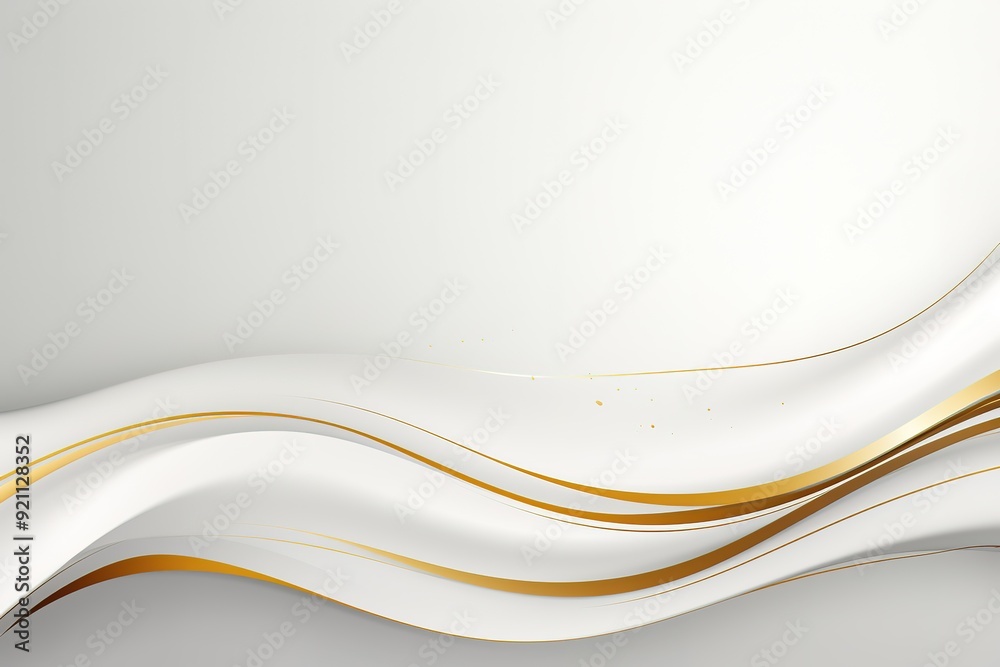 Obraz premium Abstract white and gold wave background.